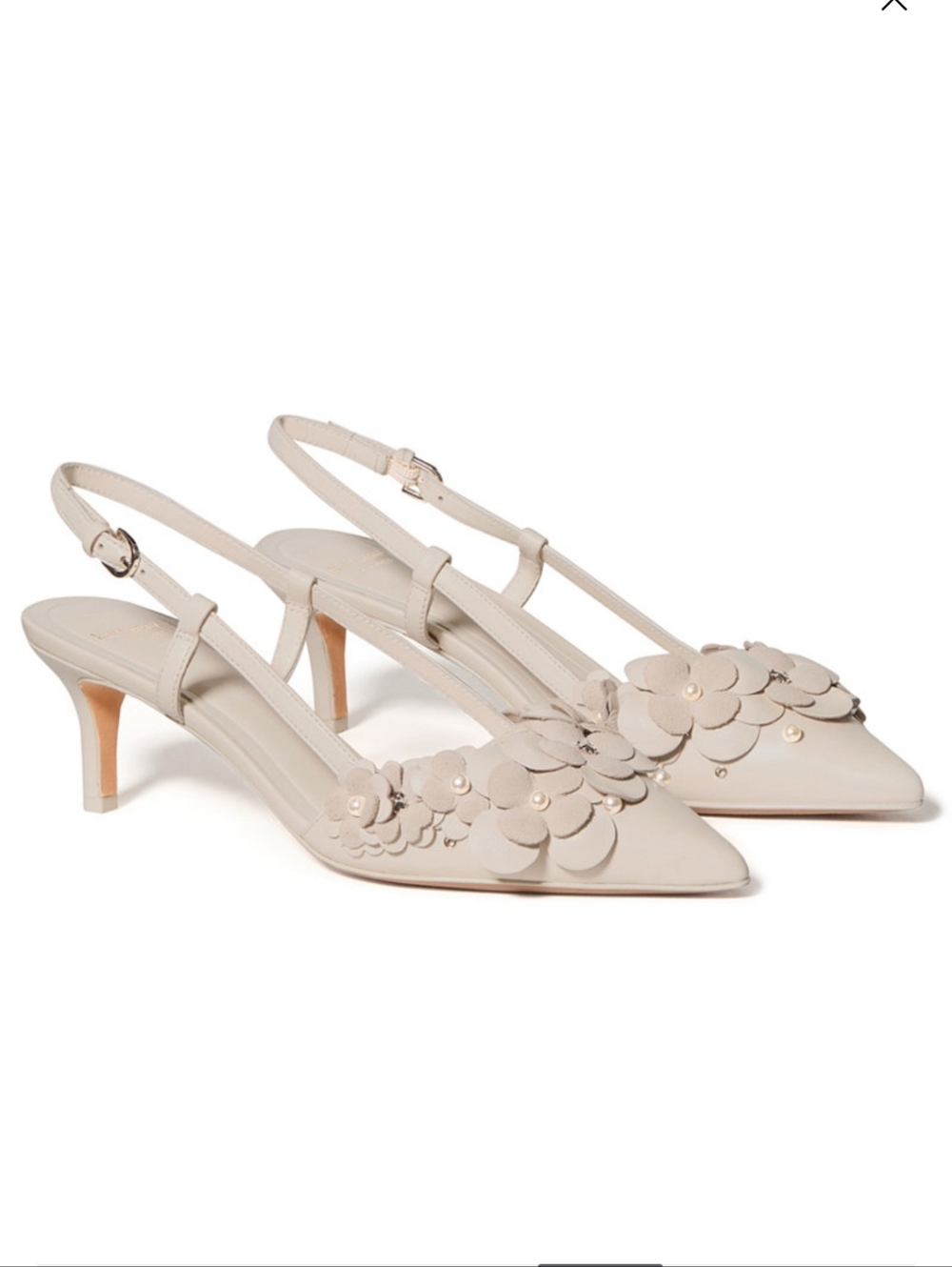 Kate Spade Womens Flower Garden  Slingback Pumps In Cream Size 9